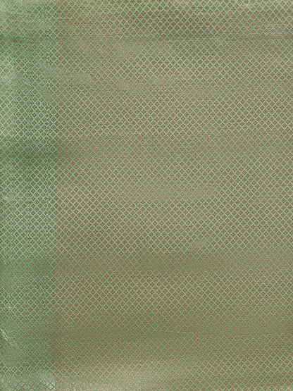 Faishana Presents Handwoven Green Matka Silk Boota Skirt Border With Green Blouse Banarasi Saree