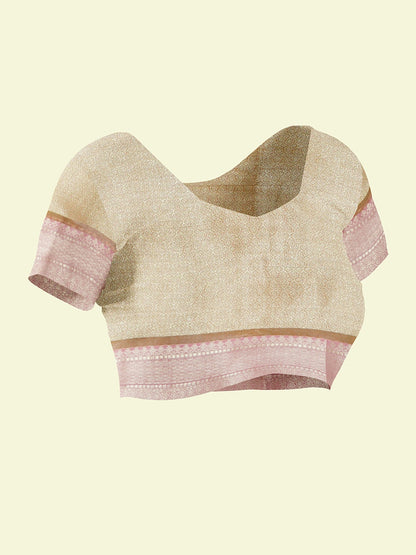 Faishana Presents Handwoven Light Green Matka Silk Boota Skirt Border With Light Purple Blouse Banarasi Saree