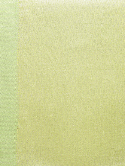 Faishana Presents Handwoven Grey Matka Silk Boota Zari Border With Parrot Green Blouse Banarasi Saree