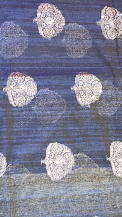 Grey Matka Silk Banarasi Sarees For Women GEMTKSLK_80