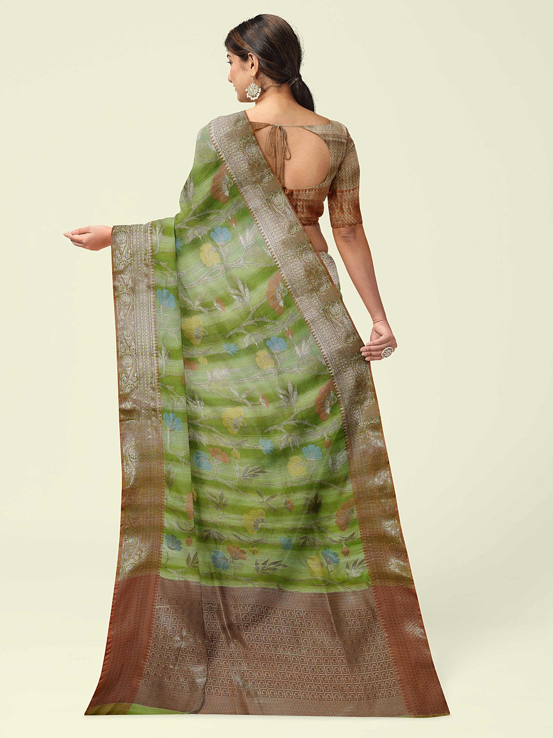 Green Matka Silk Banarasi Sarees For Women GEMTKSLK_98 G