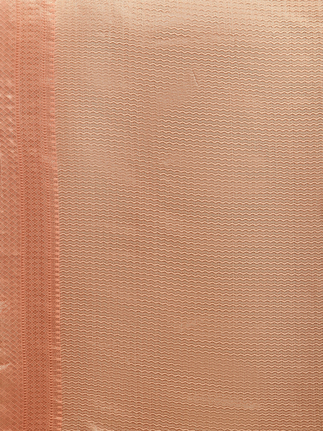 Faishana Presents Handwoven Brown Matka Silk Tilfi Jaal Zari Border With Peach Blouse Banarasi Saree