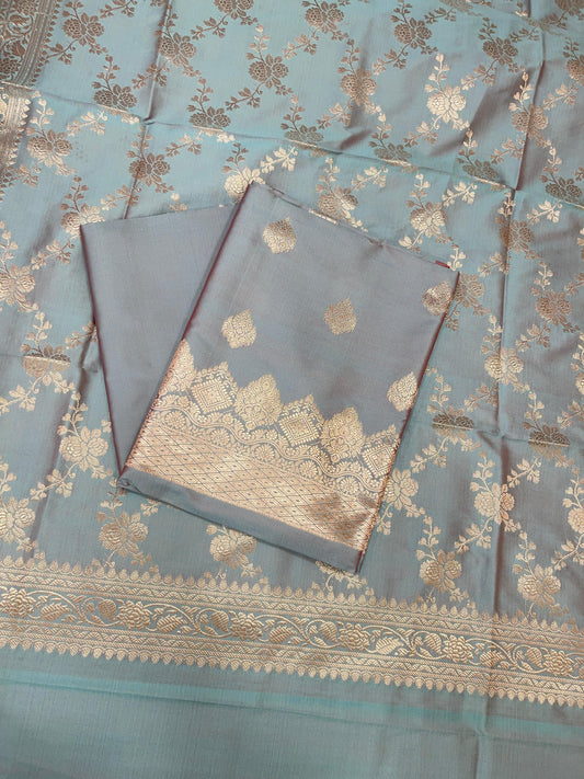 Seagreen Semi Katan Silk Handloom Banarasi 3 pcs Suit Set MUB_SK97
