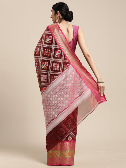 Maroon Art Silk Banarasi Sarees For Women GEASF_23