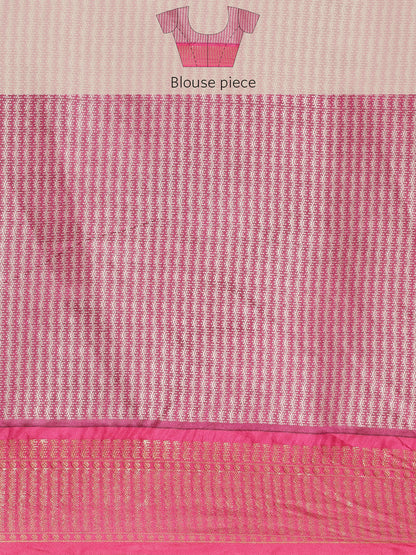 Faishana Presents Green & Pink Ikkat Patola Art Silk Skirt Pattu Border With Pink Blouse Saree
