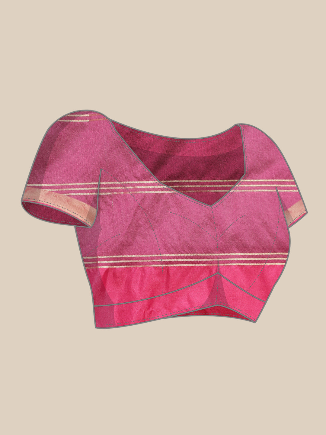 Faishana Presents Black & Magenta Rajkot Patola Art Silk Skirt Pattu Border With Magenta Blouse Banarasi Saree
