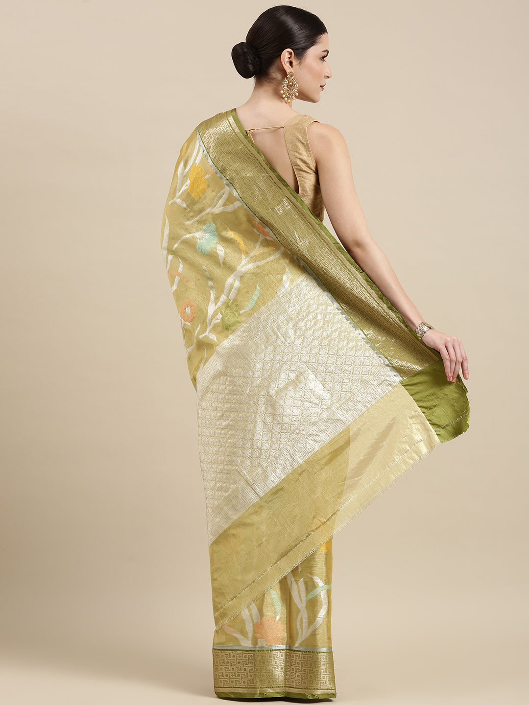 Gold Tissue Banarasi Sarees For Women GEASF_51