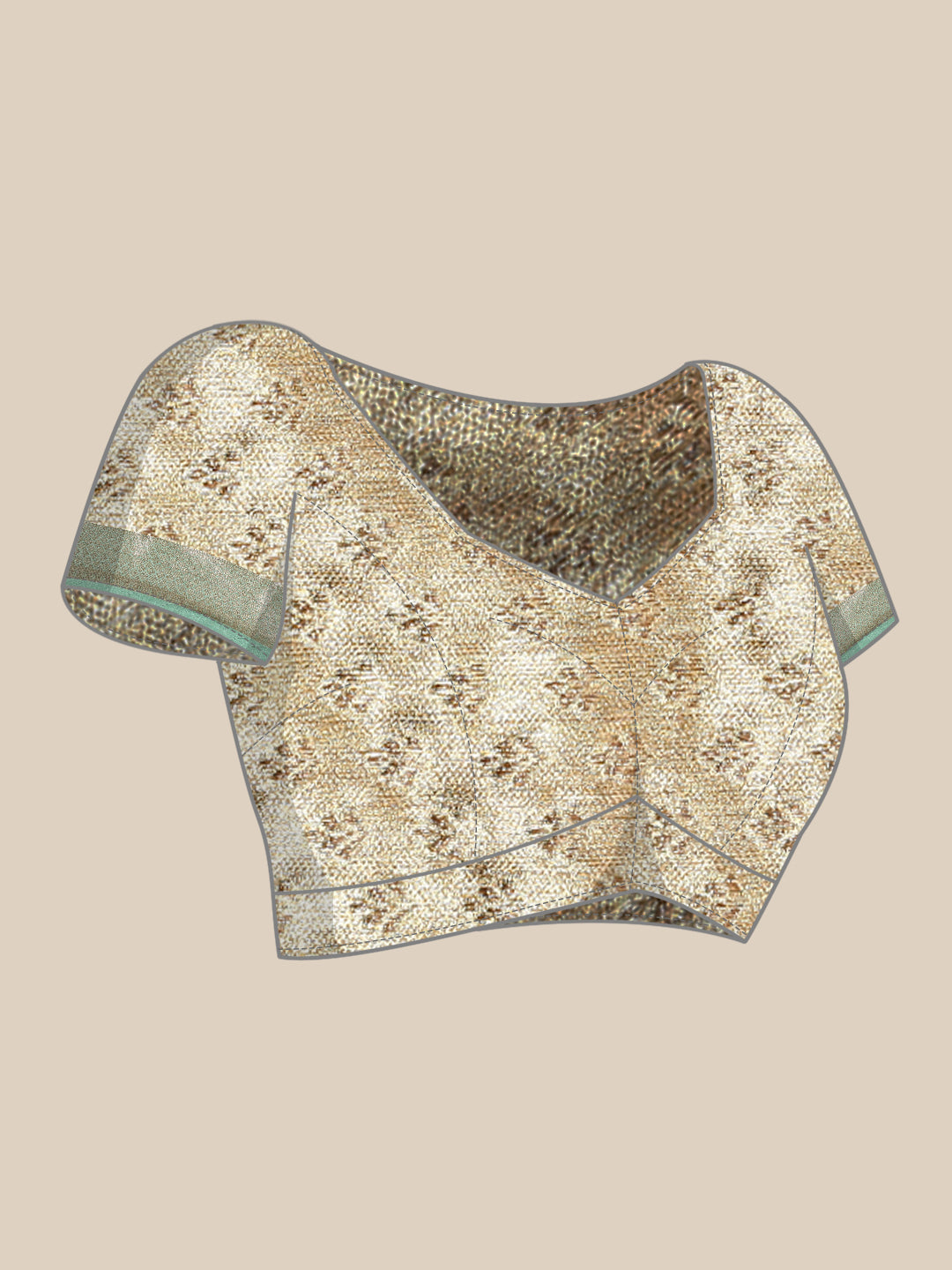 Faishana Presents Antique Gold & Seagreen Tissue Meena Jaal Border With Gold Blouse Banarasi Saree