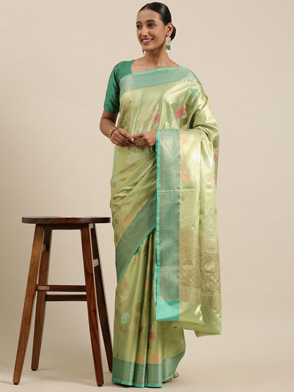 Green Tissue Banarasi Sarees For Women GEASF_55