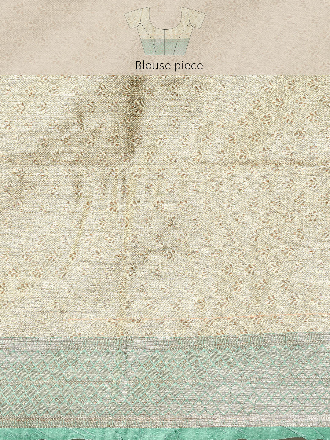 Faishana Presents Pistachio Gold & Seagreen Tissue Meena Jaal Border With Sea green Blouse Banarasi Saree