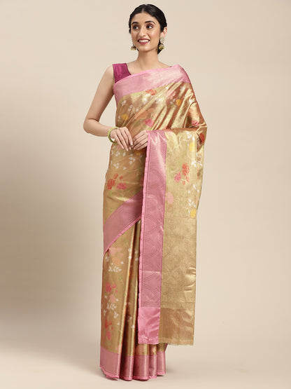 Gold Tissue Banarasi Sarees For Women GEASF_56