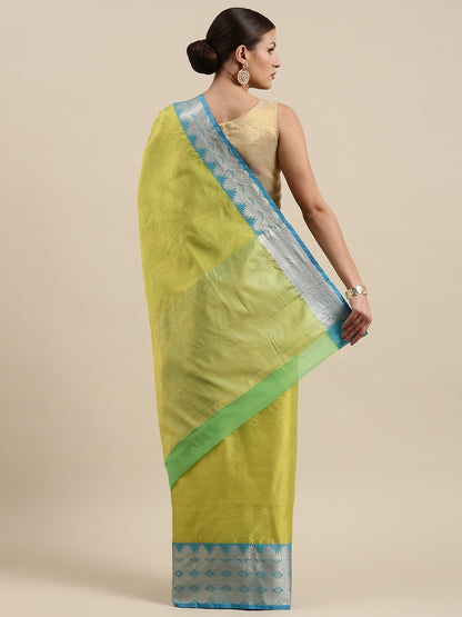 Yellow Tanchoi Banarasi Sarees For Women GEBC12