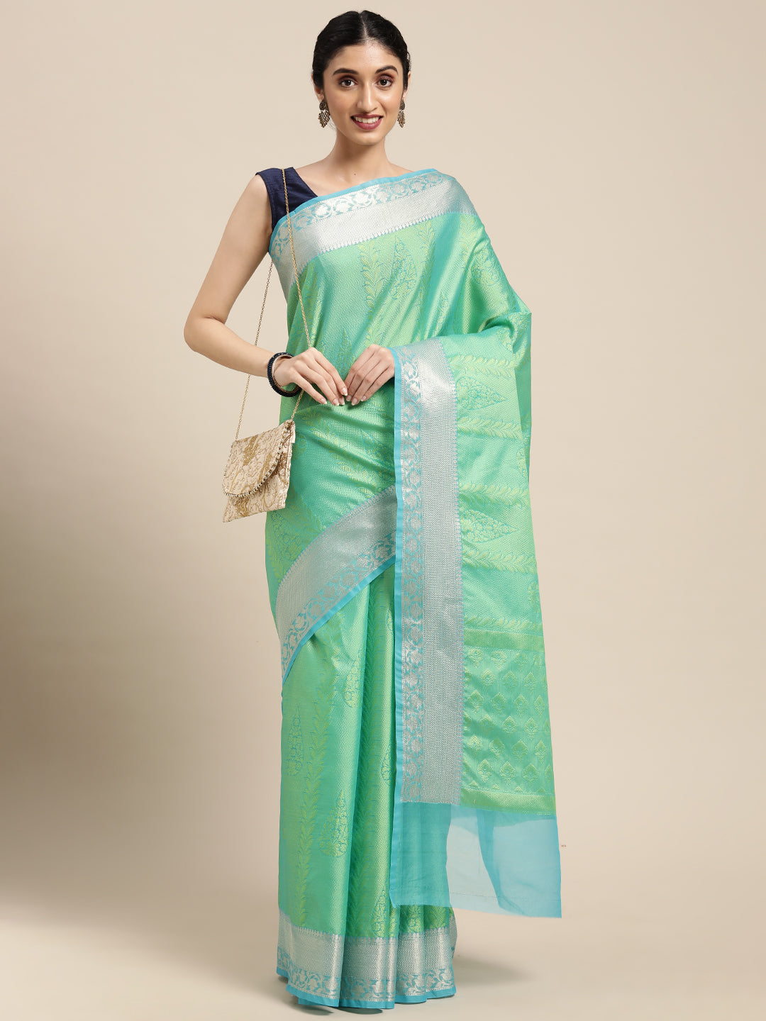 Green Tanchoi Banarasi Sarees For Women GEBC16