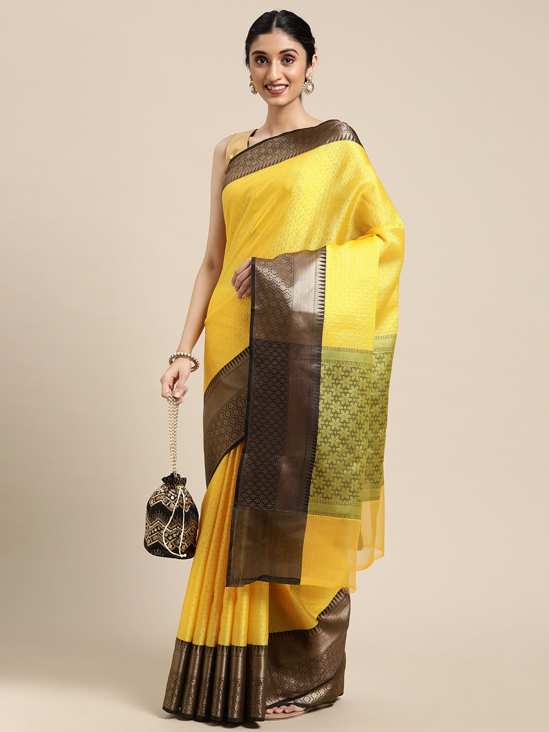 Gold Tanchoi Banarasi Sarees For Women GEBC4