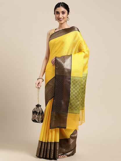 Gold Tanchoi Banarasi Sarees For Women GEBC4