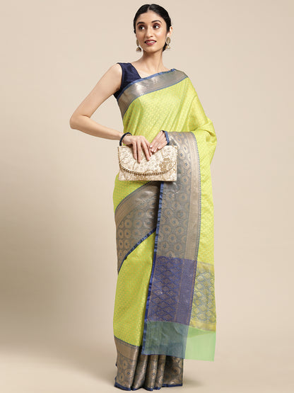 Green Tanchoi Banarasi Sarees For Women GEBC6