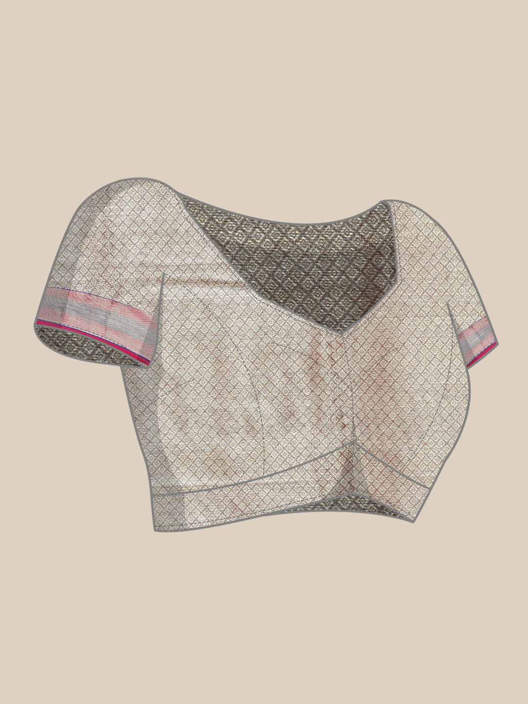 Faishana Presents Grey Zari Meena Paithani Brocade Contrast Pink Pattu Border Banarasi Saree
