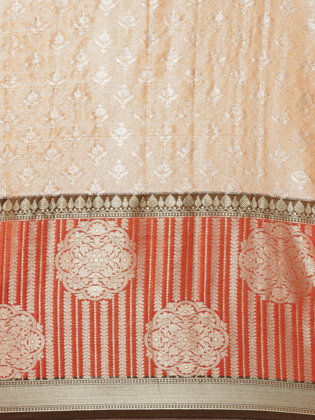 Beige Kanchi Silk Banarasi Sarees For Women GEBE29