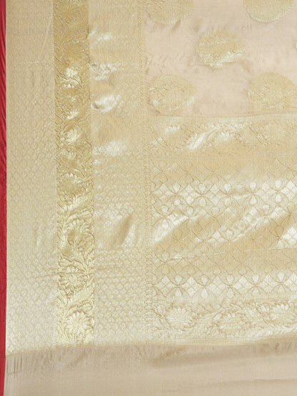 Faishana Presents Handwoven Olive Green Bright Silk Boota Skirt Border With Olive Green Blouse Banarasi Saree