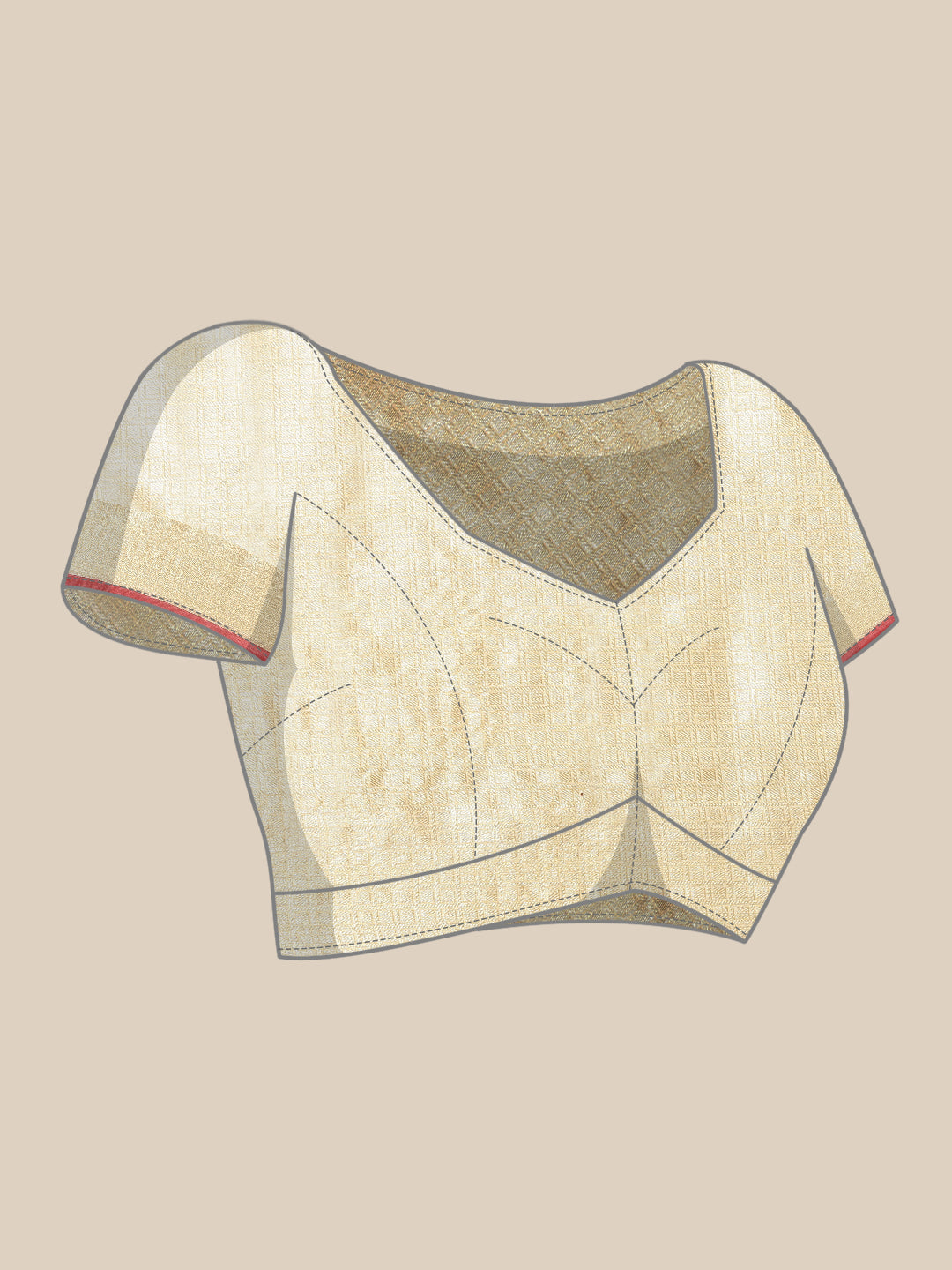 Faishana Presents Handwoven Peach Bright Silk Boota Zari Border With Peach Blouse Banarasi Saree