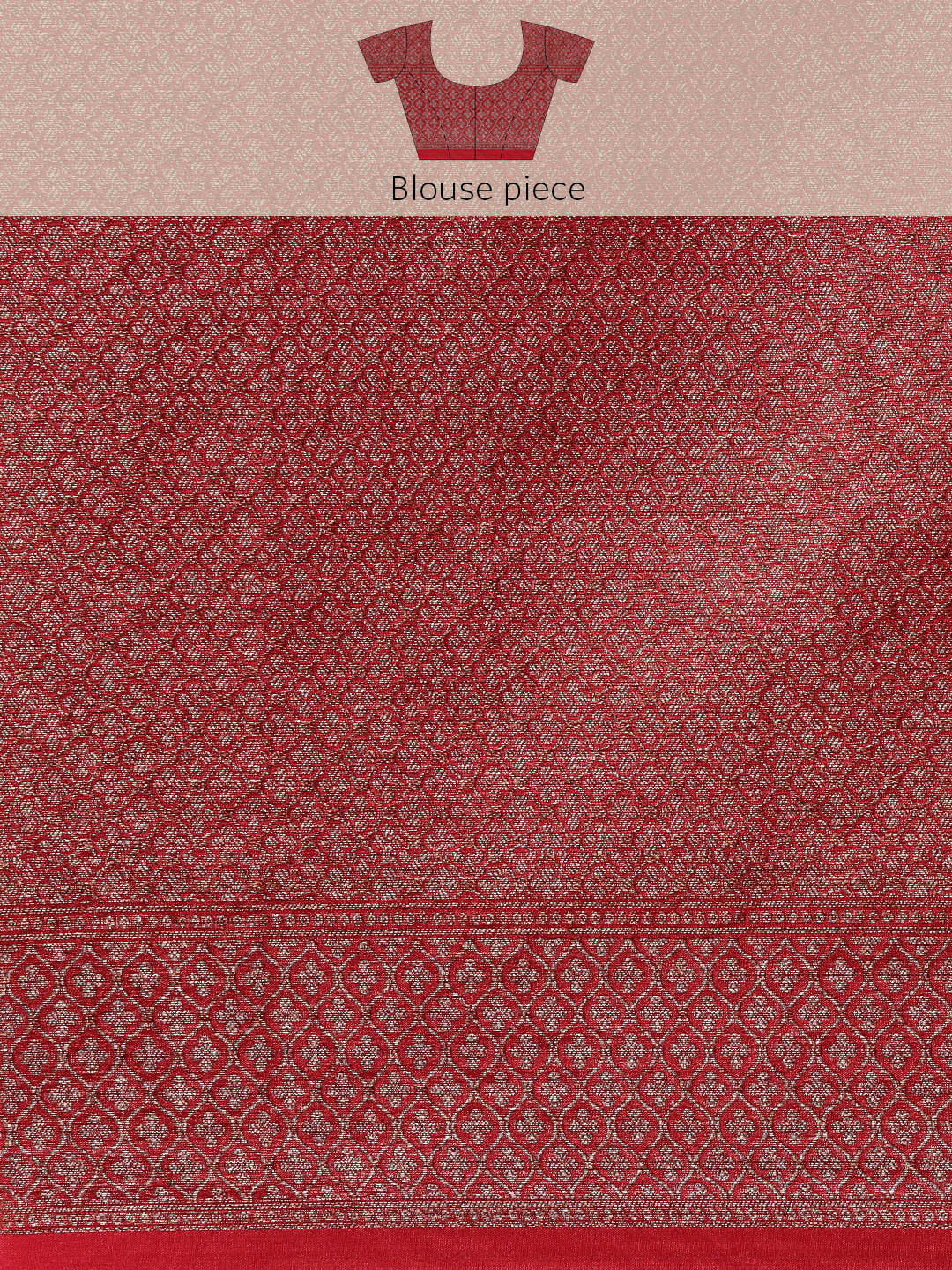 Faishana Presents Brown Cotton Silk Zari Brocade Kadiyal Contrast Red Border Banarasi Saree