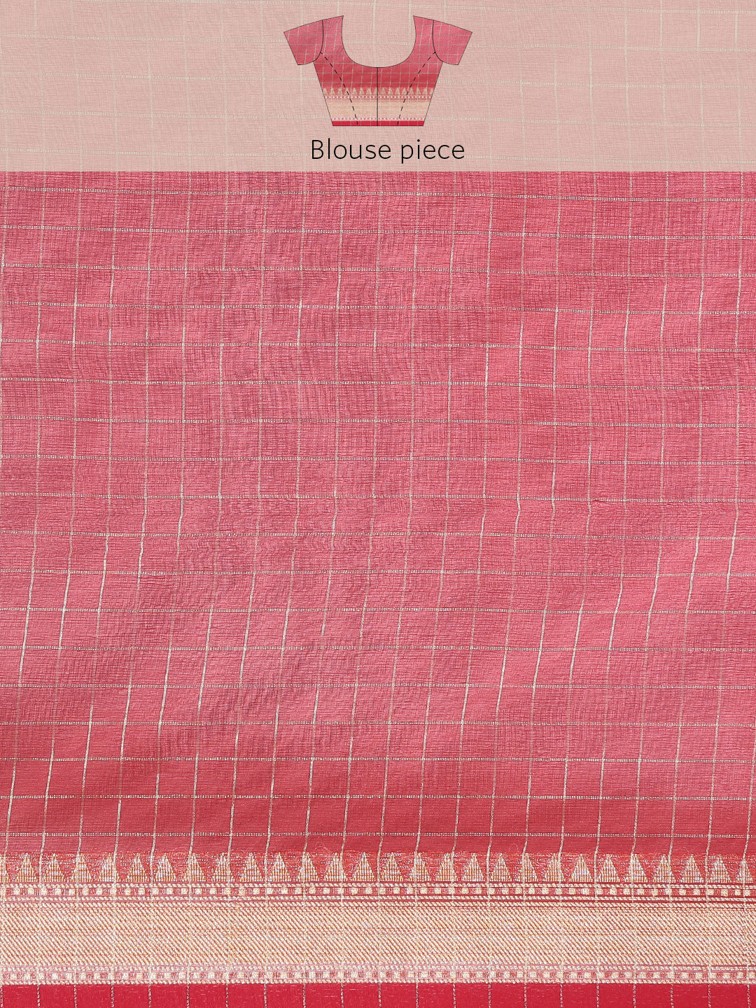 Faishana Presents Brown Organza Zari Check With Skirt Tilfi Kadiyal Contrast Red Border Banarasi Saree