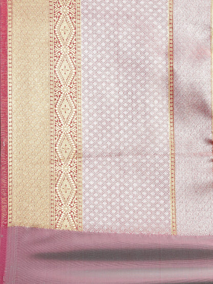 Faishana Seagreen Kanchi Silk Silver Zari Paithani Border Banarasi Saree With Seagreen Blouse
