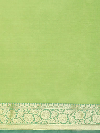 Green Valkalam Katan Silk Banarasi Sarees For Women GEKH30