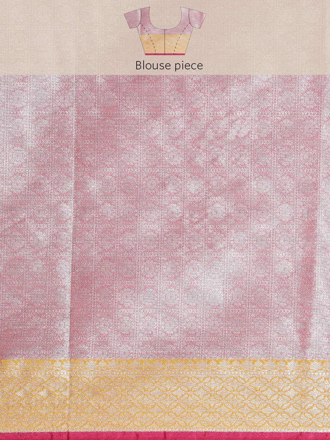Faishana Presents Gold Silver Zari Kanchi Silk Tanchoi Brocade Contrast Red Skirt Meena Border Banarasi Saree