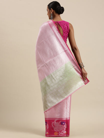 Pink Kanjeevaram Banarasi Sarees For Women GEMA21