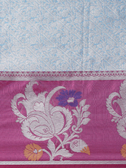 Blue Kanjeevaram Banarasi Sarees For Women GEMA22