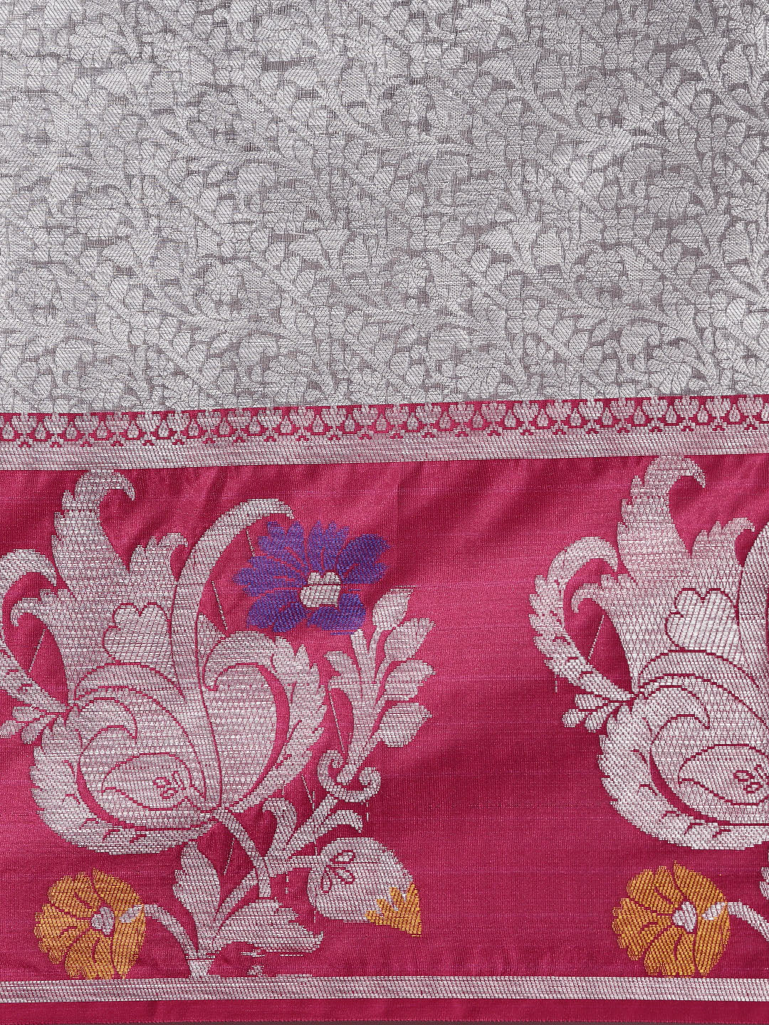 Grey Kanjeevaram Banarasi Sarees For Women GEMA23