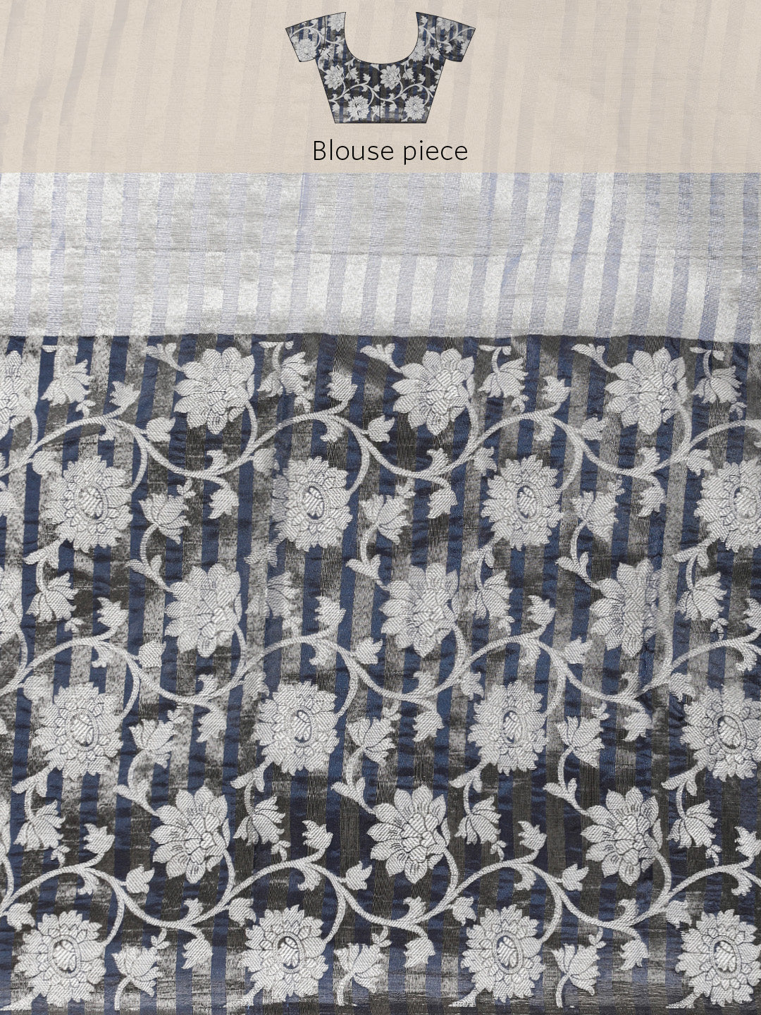 Faishana Presents Lavender Silver Zari Glass Tissue Tanchoi Contrast Large Border Banarasi Saree