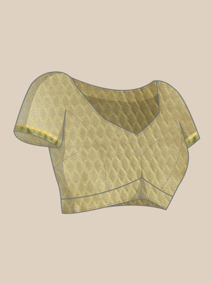 Yellow Mulberry Silk Blend Banarasi Sarees For Women GEMELBRSLK_20