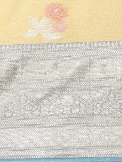 Gold Mulberry Silk Blend Banarasi Sarees For Women GEMELBRSLK_6