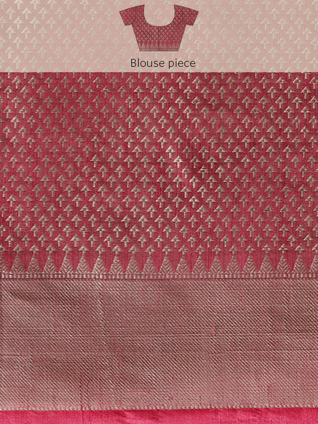Faishana Presents Handwoven Blue Masrise Cotton Tilfi Jaal  Zari Border With Saree With Magenta Blouse Banarasi Saree