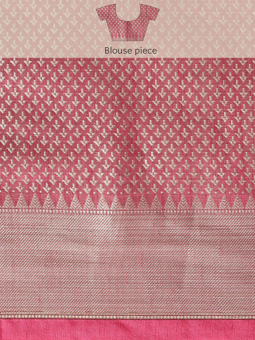 Faishana Presents Handwoven Grey Masrise Cotton Tilfi Jaal Zari Border With Magenta Blouse Banarasi Saree