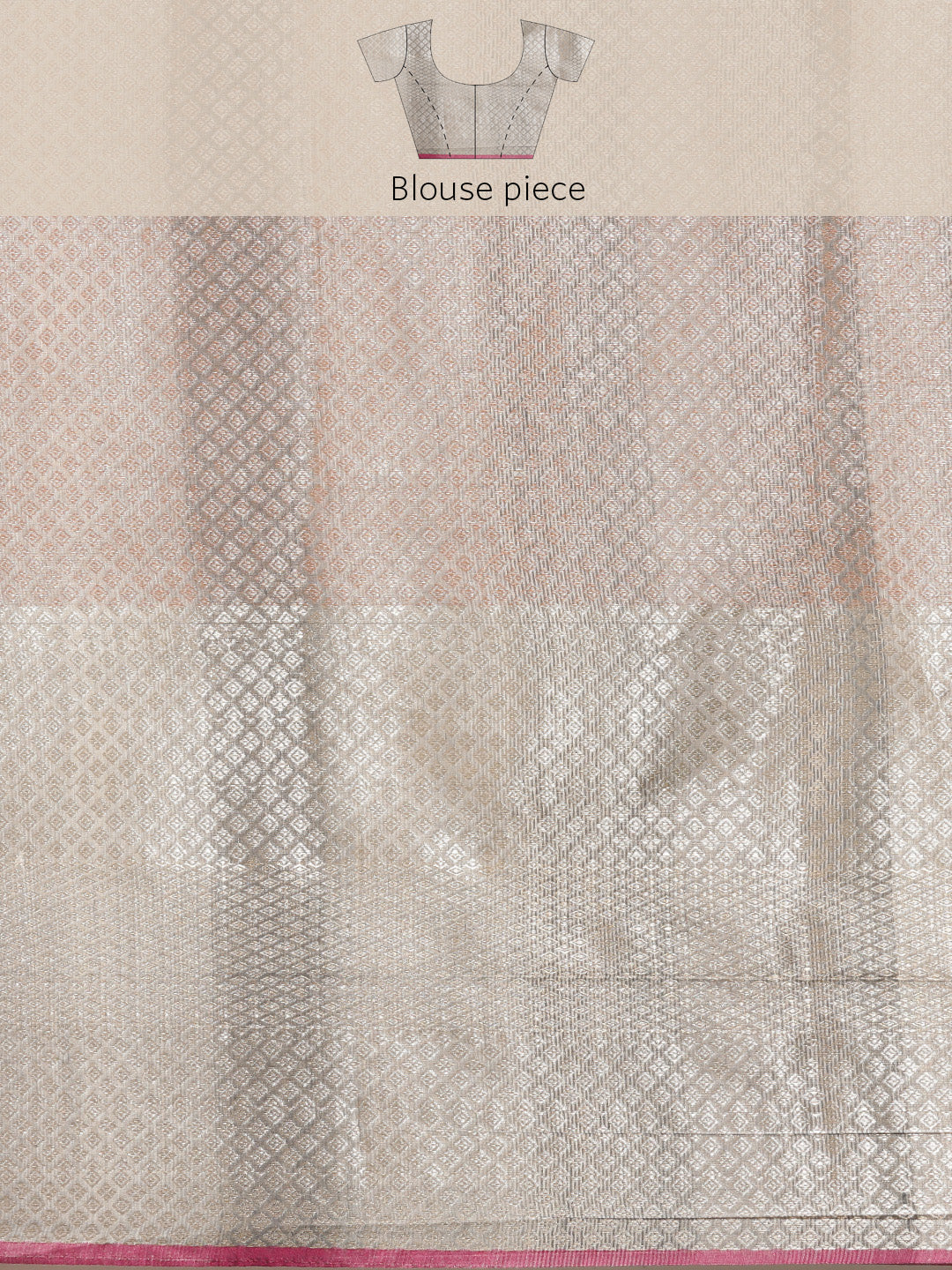 Faishana Presents Handwoven Grey Matka Silk Boota Skirt Border With Grey Blouse Banarasi Saree