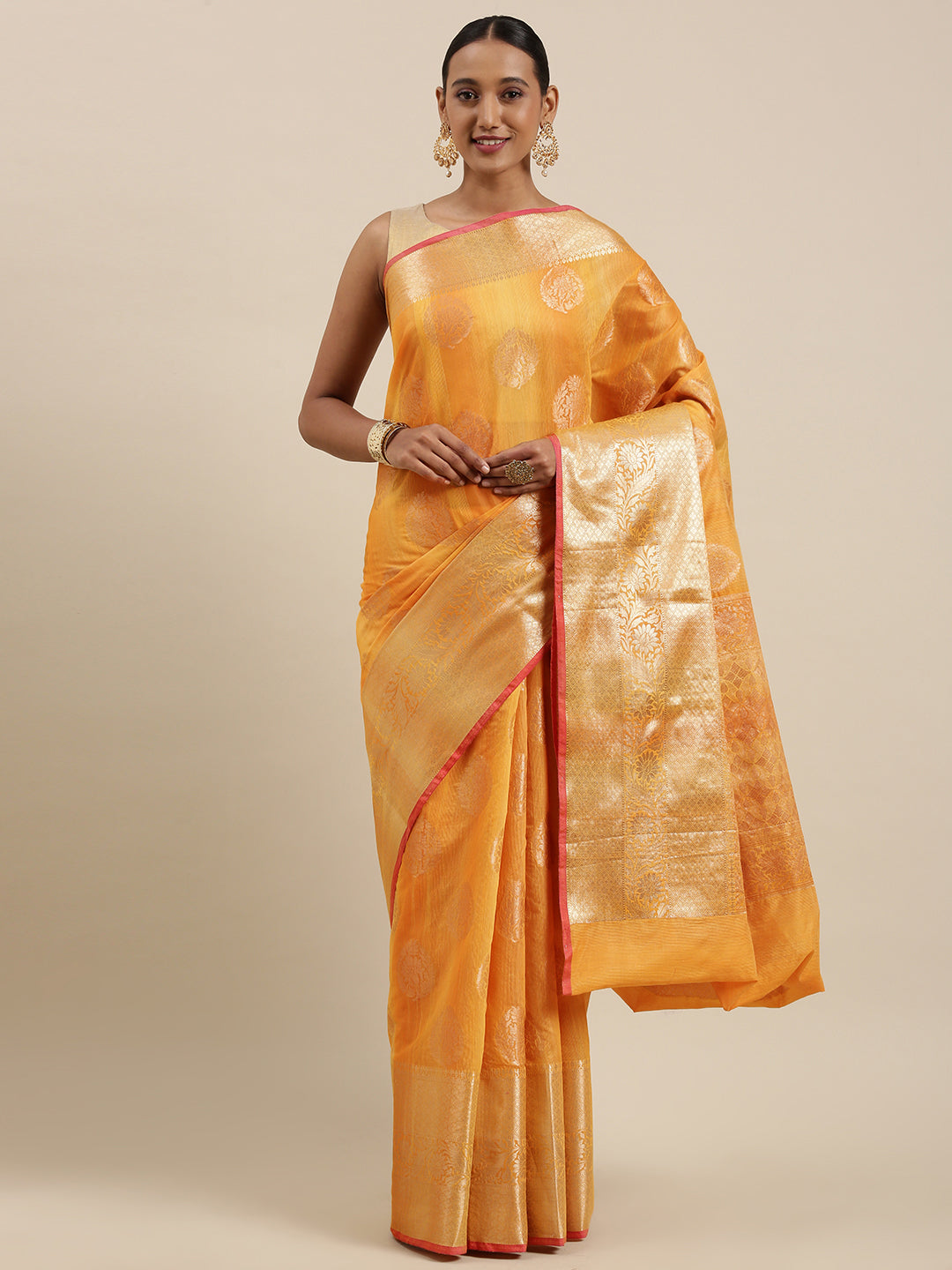 Gold Matka Silk Banarasi Sarees For Women GEMTKSLK_208