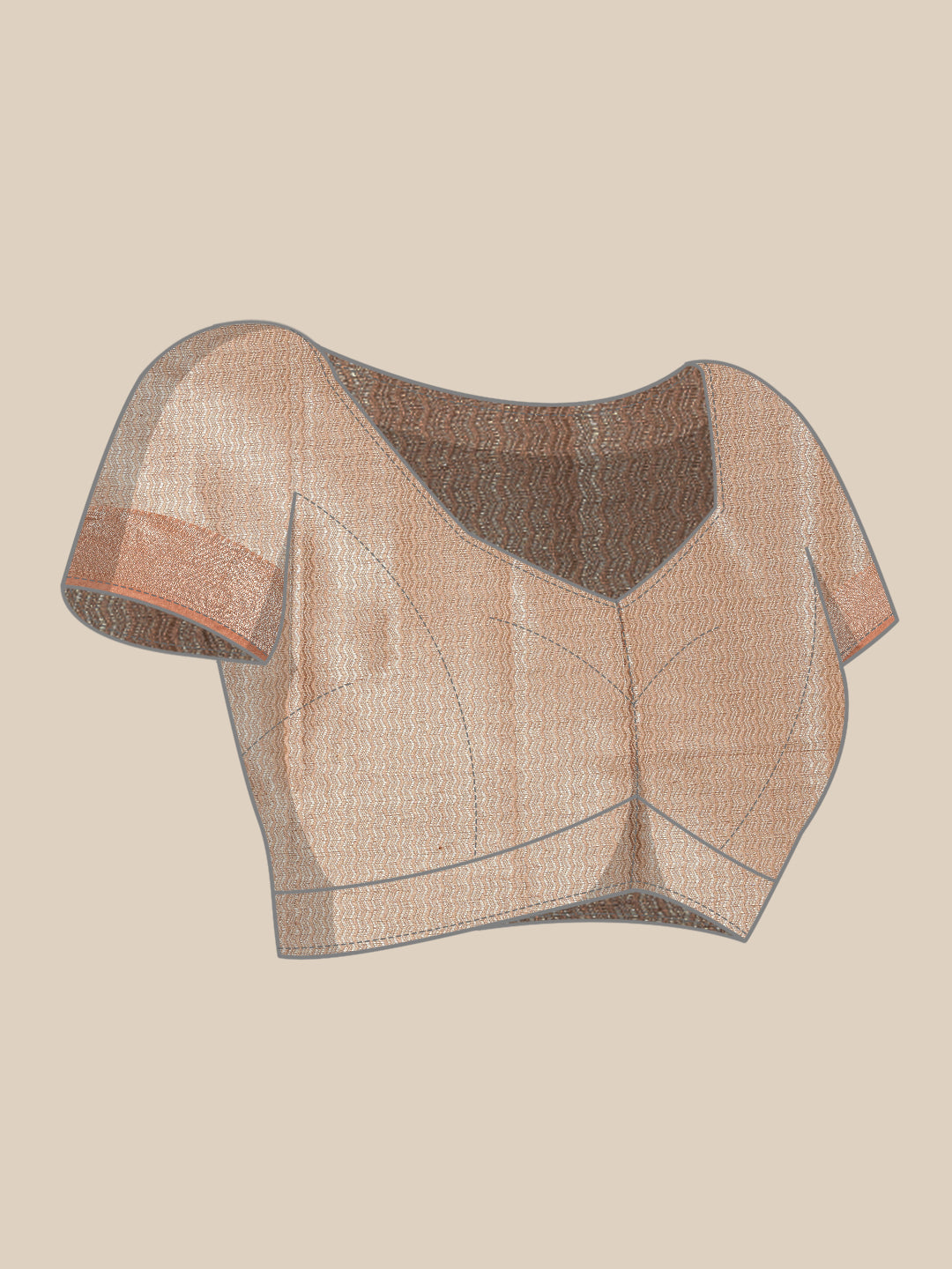 Faishana Presents Handwoven Brown Matka Silk Tilfi Jaal Zari Border With Brown Blouse Banarasi Saree