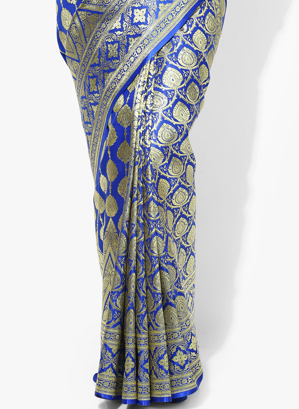 Faishana Presents Is Blue Satin Banarasi Saree.