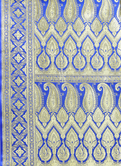 Faishana Presents Is Blue Satin Banarasi Saree.
