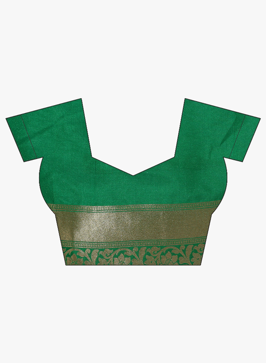 Faishana Presents Green Satin Silk Zari Jaal Banarasi Border Paired with Green Blouse Saree