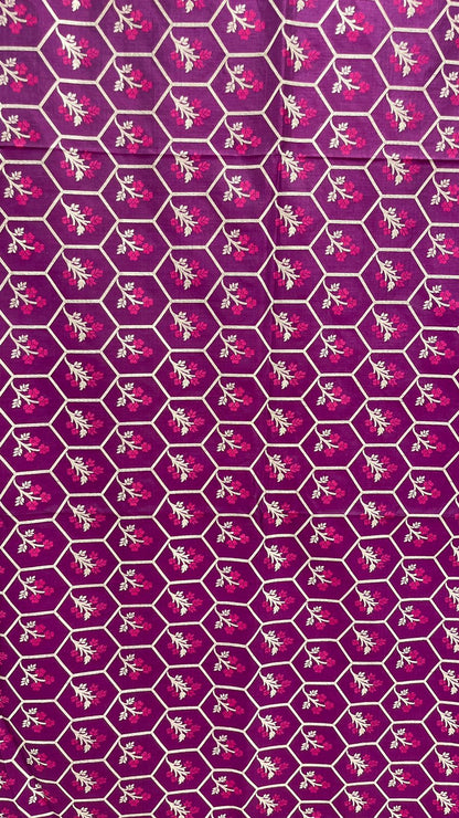 Faishana Presents Pure Handloom Magenta Uppada Silk Floral Pink Meena Jaal Design with Magenta Kadhwa Blouse Saree