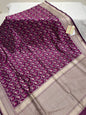 Faishana Presents Pure Handloom Magenta Uppada Silk Floral Pink Meena Jaal Design with Magenta Kadhwa Blouse Saree