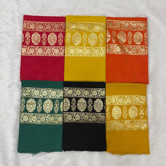 Puresilk Handloom  Cotton Banarasi 3 pcs Suit 1800RHN_CTN1-RHN_CTN6 SET