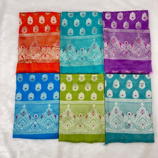 Puresilk Handloom  Viscose Silk Banarasi 3 pcs Suit 2100RHN_VS6-RHN_VS11 SET