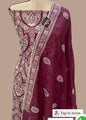 Chanderi Silk Dyble Purple Resham Embroidery Banarasi Suit Set 1350SKL_CE9