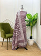 Light Purple Soft Linen Dupion Banarasi Suit With Jaal Dupatta 1000SKL_LN12