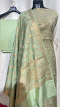 Green Mulberry Chiniya Silk With Floral Booti Dupatta Banarasi 3 Pcs Suit Set 1100SKL_MLC2